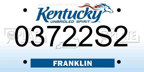 03722S2 Kentucky License Plate