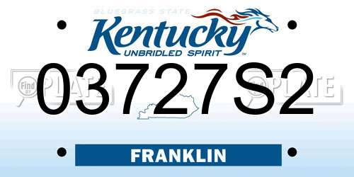 03727S2 Kentucky License Plate