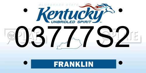 03777S2 Kentucky License Plate