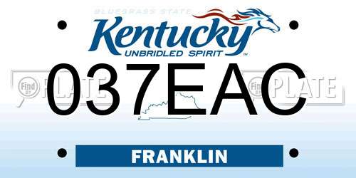 037EAC Kentucky License Plate