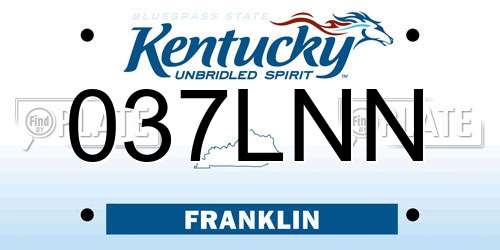 037LNN Kentucky License Plate