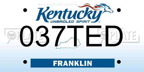 037TED Kentucky License Plate