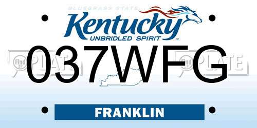 037WFG Kentucky License Plate