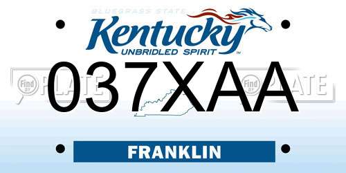037XAA Kentucky License Plate