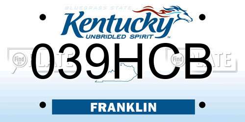 039HCB Kentucky License Plate