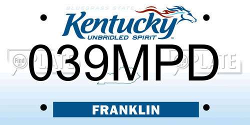 039MPD Kentucky License Plate