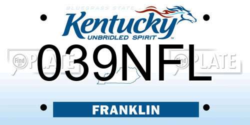 039NFL Kentucky License Plate