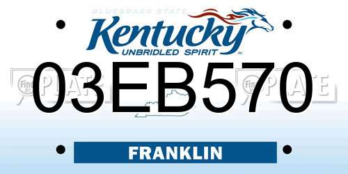 03EB570 Kentucky License Plate