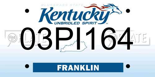 03PI164 Kentucky License Plate