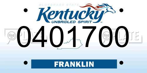 0401700 Kentucky License Plate