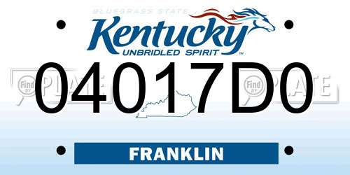04017D0 Kentucky License Plate