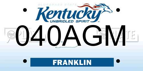 040AGM Kentucky License Plate