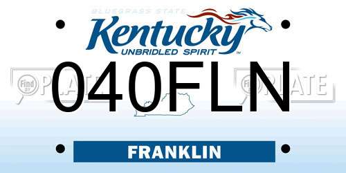 040FLN Kentucky License Plate