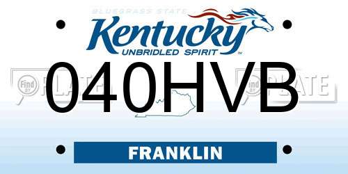 040HVB Kentucky License Plate
