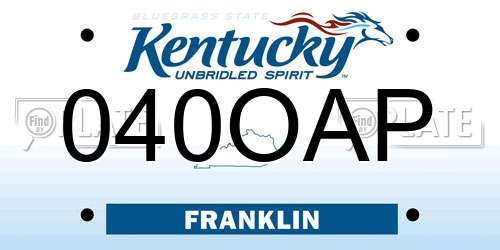 040OAP Kentucky License Plate