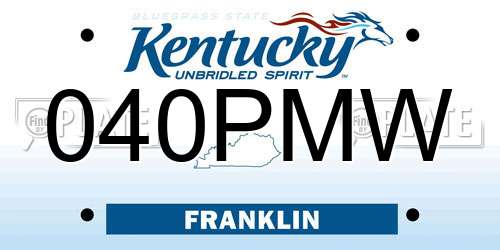 040PMW Kentucky License Plate