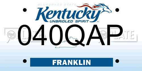 040QAP Kentucky License Plate