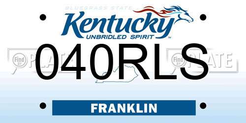 040RLS Kentucky License Plate