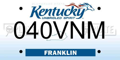 040VNM Kentucky License Plate