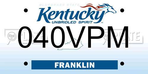 040VPM Kentucky License Plate