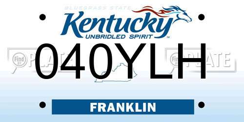 040YLH Kentucky License Plate