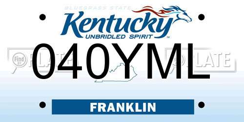 040YML Kentucky License Plate