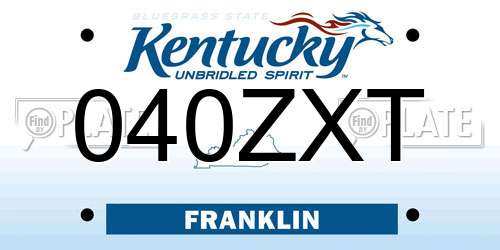040ZXT Kentucky License Plate