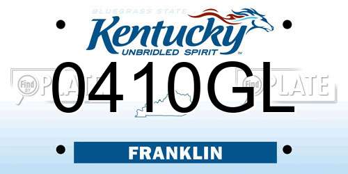 0410GL Kentucky License Plate