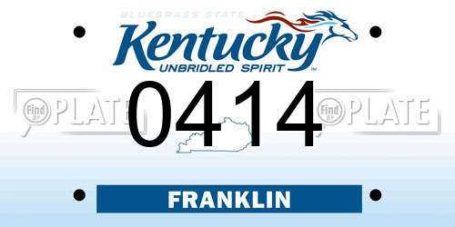 0414 Kentucky License Plate
