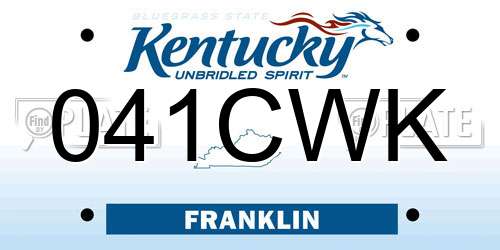 041CWK Kentucky License Plate