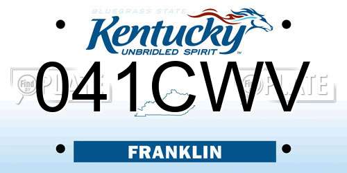 041CWV Kentucky License Plate