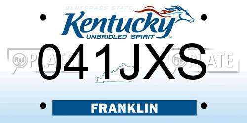 041JXS Kentucky License Plate