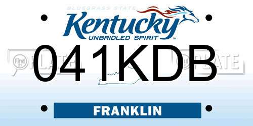 041KDB Kentucky License Plate