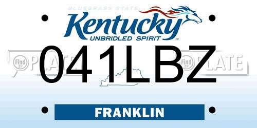 041LBZ Kentucky License Plate