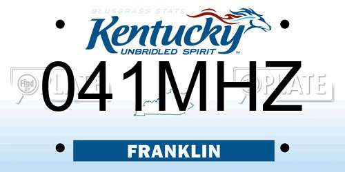 041MHZ Kentucky License Plate