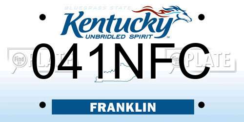 041NFC Kentucky License Plate