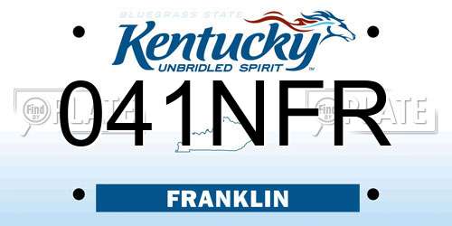 041NFR Kentucky License Plate