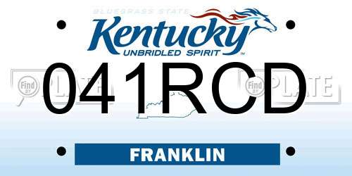 041RCD Kentucky License Plate