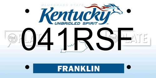 041RSF Kentucky License Plate