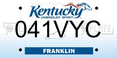 041VYC Kentucky License Plate