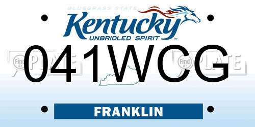 041WCG Kentucky License Plate