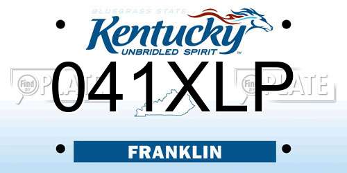041XLP Kentucky License Plate
