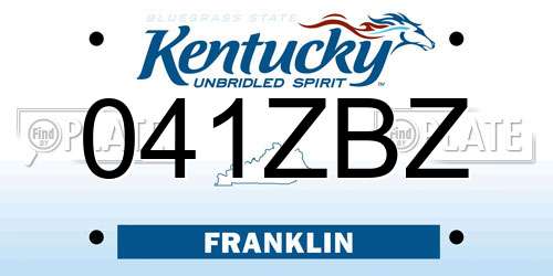 041ZBZ Kentucky License Plate