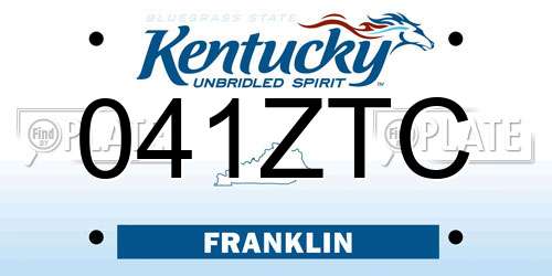 041ZTC Kentucky License Plate