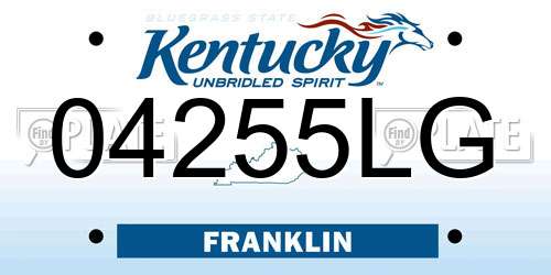 04255LG Kentucky License Plate