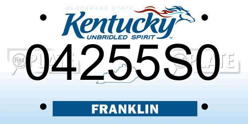 04255S0 Kentucky License Plate