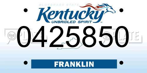 0425850 Kentucky License Plate