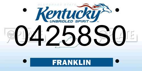 04258S0 Kentucky License Plate