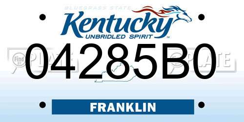 04285B0 Kentucky License Plate