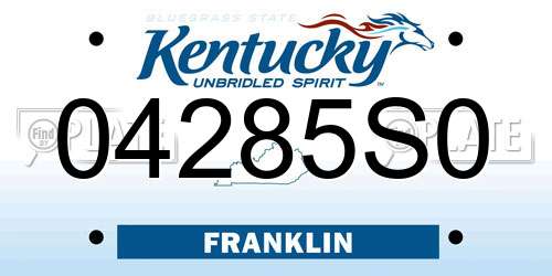 04285S0 Kentucky License Plate